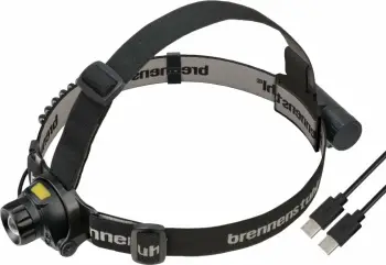 Lampë ballore Brennenstuhl LuxPremium, USB-C, bateri Li-Ion 3.7V 2.5Ah, IP44, rreze 80 m, e zezë, me kabllo karikimi USB-C