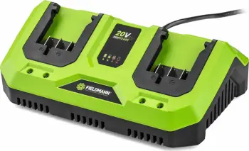 Karikues dyfishtë Fieldmann FDUZ 79110 20V për bateri Li-Ion FAST POWER, jeshil/zi