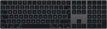 Tastierë Apple Magic Keyboard MRMH2DK/A full-size 100% wireless Bluetooth membranë QWERTY Nordic me numpad, gri (Space Gray), set me kabllo Lightning-USB