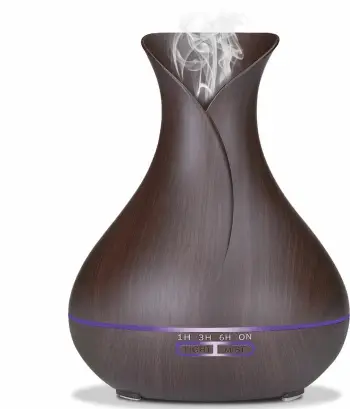 Difuzor aromash dhe lagështues ajri Platinet PADYM010DW 400ml 12W, kafe dru i errët