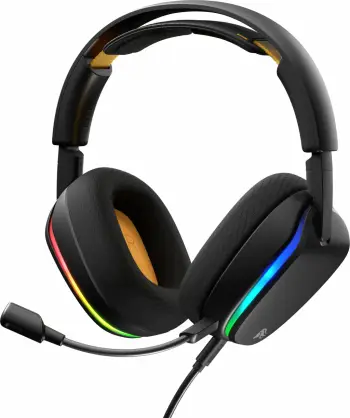 Kufje gaming Glorious GHS Eternal RGB, 40mm, me kabllo 3.5mm/USB-C, mikrofoni i shkëputshëm, RGB, të zeza