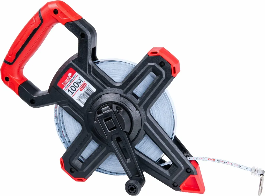 Metër shirit çeliku Tvardy T00364 100 m, 12.5 mm, cm/mm, kuqe/zezë, paketim 10 copë - 4