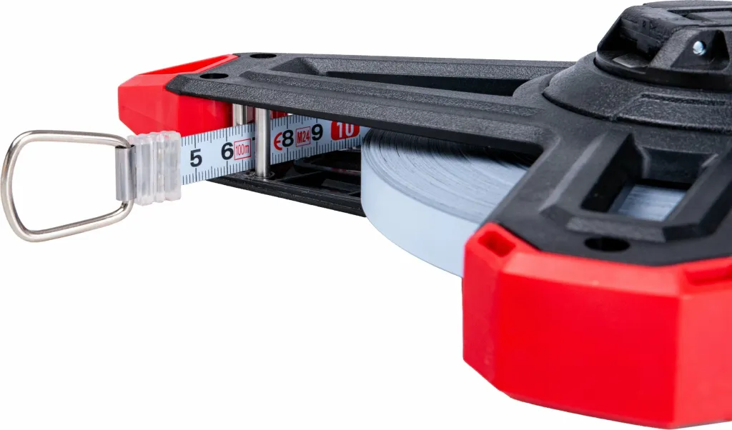 Metër shirit çeliku Tvardy T00364 100 m, 12.5 mm, cm/mm, kuqe/zezë, paketim 10 copë - 6