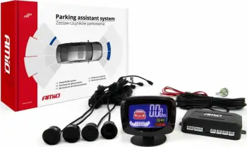 Set sensorë parkimi AMiO LED-Graf 4 sensorë 12V 22mm i zi