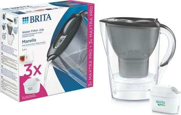 Bricë filtrimi uji Brita Marella 2.4 L + 3x MAXTRA PRO Pure Performance, grafit - 1