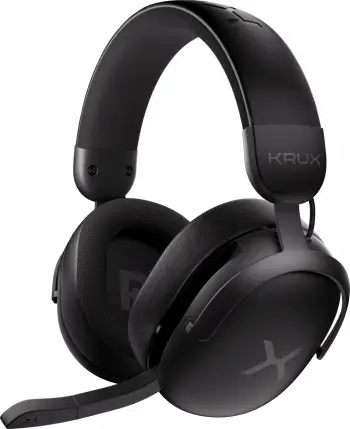Kufje Krux Crave Pro Wireless KRXC013, USB/2.4GHz/BT, me mikrofon, zezë, set me receiver USB
