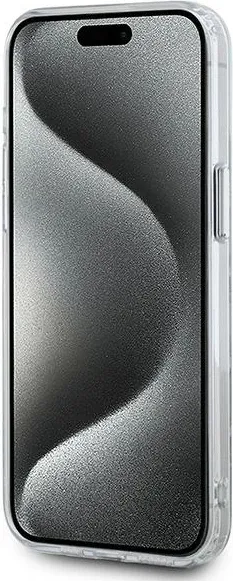 Mbështjellës Karl Lagerfeld IML Monogram Karl & Choupette Head MagSafe për iPhone 15 Pro, Transparent - 5