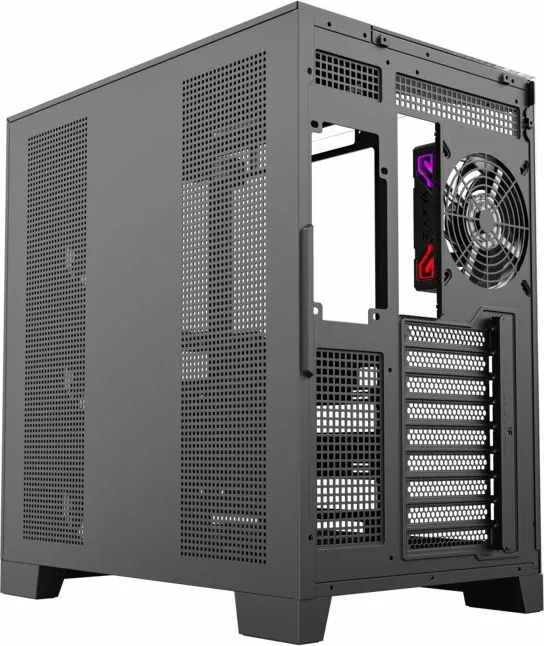 Kasë XYZ PC GEAR Tesseract ARGB X-CS-TESSERACT-B, Midi Tower ATX, 4x ARGB fan, USB-C, xham i temperuar, e zezë - 2