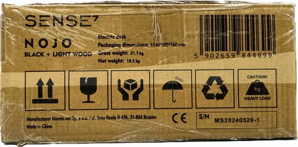 Tavolinë elektrike SENSE7 NOJO, rregullim lartësie 72-118 cm, 120x60 cm, memorie 3 pozicione, ngarkesë max 70 kg, E zezë/Pishë - 12