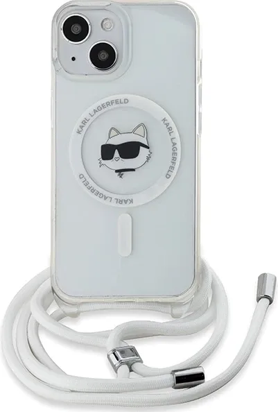 Mbështjellës Karl Lagerfeld IML Choupette Head & Cord MagSafe për iPhone 15/14/13, Transparent - 2