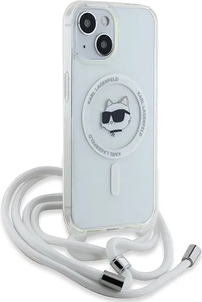 Mbështjellës Karl Lagerfeld IML Choupette Head & Cord MagSafe për iPhone 15/14/13, Transparent - 3