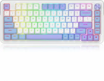 Tastierë mekanike gaming Redragon UCAL MAX K673WBP-RGB-MAX, 75% 82 tasta, RGB, tri-mode (USB-C/BT/2.4GHz), hot-swap, bateri 4000mAh, bardhë