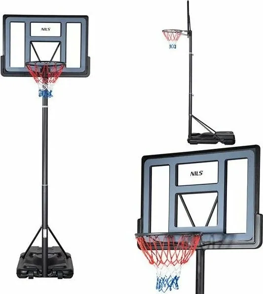Kosh basketbolli Nils Extreme ZDKA21 i rregullueshëm 2.3-3.05 m, tabelë 110x75 cm, diametër unaze 45 cm, e zezë - 1