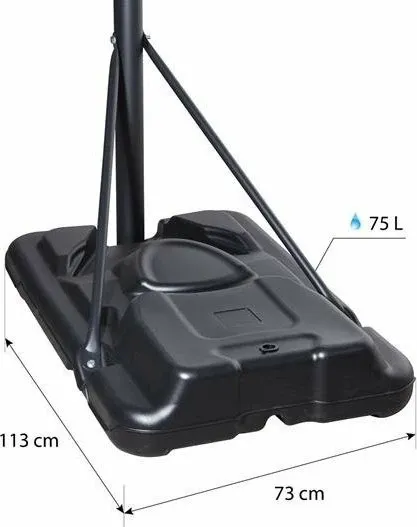 Kosh basketbolli Nils Extreme ZDKA21 i rregullueshëm 2.3-3.05 m, tabelë 110x75 cm, diametër unaze 45 cm, e zezë - 7