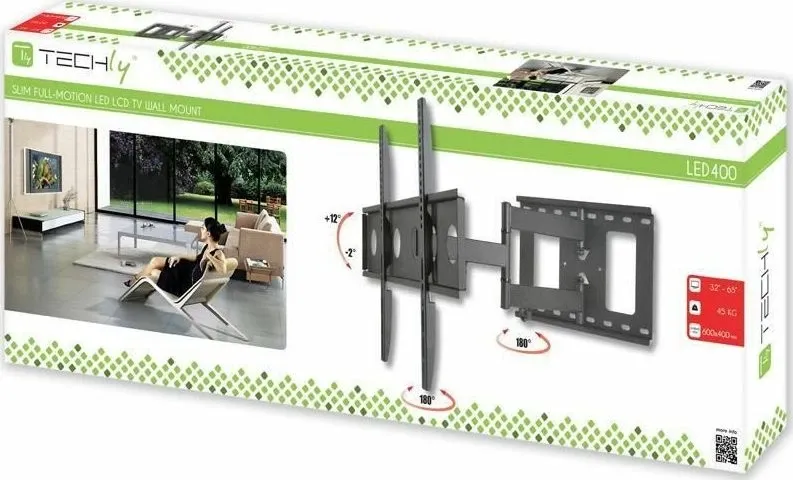 Mbajtëse muri për TV Techly ICA-PLB-148L 32–65 inç, deri 50 kg, VESA deri 600 x 400 mm, e zezë - 5