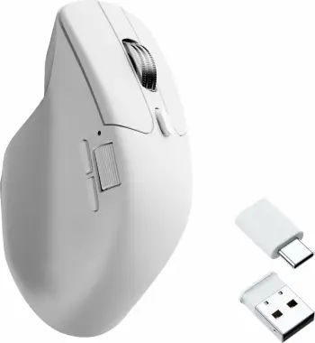 Maus optik wireless Keychron M6S-B72 12000 DPI, Bluetooth/RF/USB-C, 165h, i bardhë