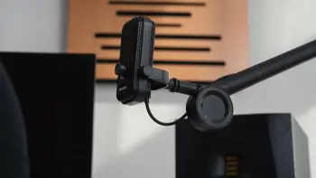 Mikrofon Endorfy Solum Voice EY1B014, USB-C, kardioid, me krah tavoline, RGB, i zi, set