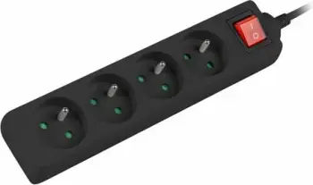 Zgjatues rryme Lanberg PS1-04E-0150-BK 4 priza 1.5 m me switch, i zi