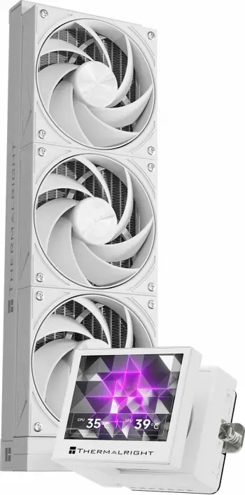 Ftohës uji AIO Thermalright Stream Vision 360, radiator 360 mm, ekran LCD 3.5\", 3x120 mm PWM, bardhë