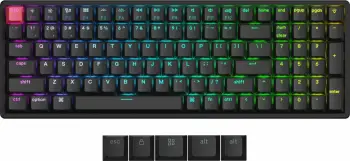 Tastierë mekanike Keychron K4 V3 96%, QMK/VIA, Hot Swap, RGB, Super Red, USB-C/Bluetooth/2.4GHz, e zezë