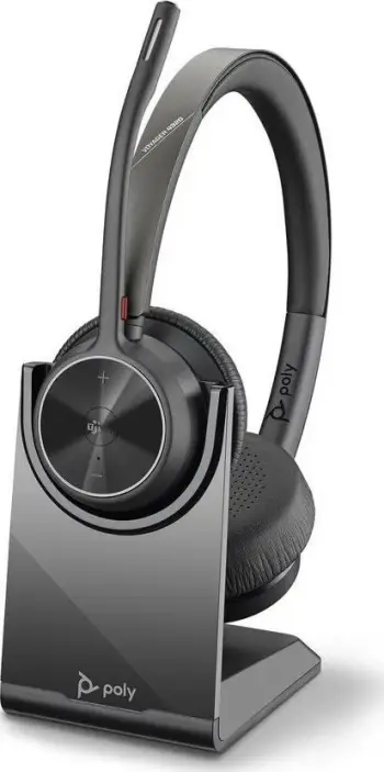 Kufje Poly Voyager 4320 UC (218476-02), Bluetooth/USB, dual, me karikues desktop, të zeza