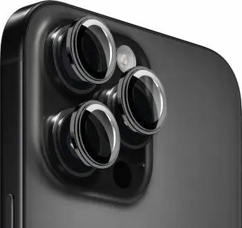 Mbrojtës xhami për lente kamere Mobile Origin Easy Lens Guards FRL-LSG-i16Pro-BLK, për iPhone 16 Pro / 16 Pro Max, e zezë, set me kornizë instalimi