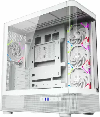Kasë XYZ PC GEAR Quantum ARGB Midi Tower ATX/Micro-ATX/Mini-ITX, e bardhë, me 4 ventilatorë ARGB (X-CS-QUANTUM-W)