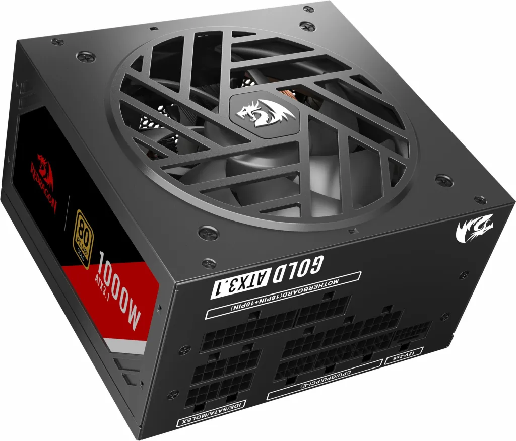 Furnizues rryme Redragon Master GC-MS03 1000W ATX 3.1, 80 Plus Gold, modular i plotë, PCIe 5.0 12VHPWR, i zi - 6