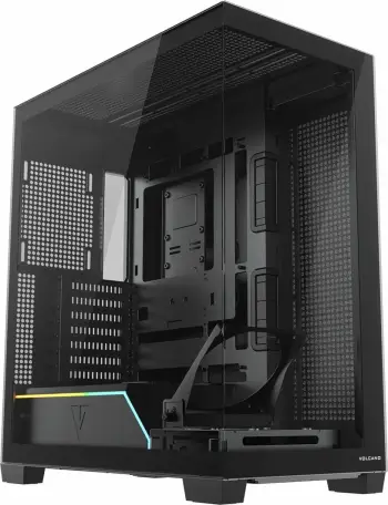 Kasë Modecom Volcano Stellar Plus AT-STELLAR-PLUS-NF-0000-10, ATX Midi Tower, ARGB, USB-C, pa furnizim, e zezë