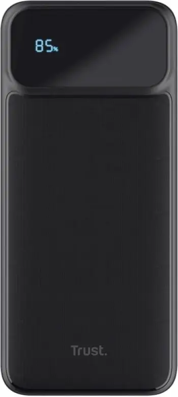 Powerbank Trust Avala 20000mAh 20W PD/QC, me display, e zezë, me kabllo USB-C 30cm