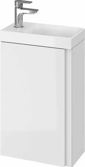Lavaman me dollap Cersanit Moduo S801-218-DSM 39 cm, montim në mur, 1 derë, soft-close, vrimë rubineti majtas, i bardhë