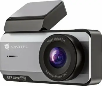 Kamerë regjistruese për veturë Navitel R87 GPS 2.7K, 150°, 3.7\", Wi‑Fi, microSD deri 256GB, e zezë/argjendtë