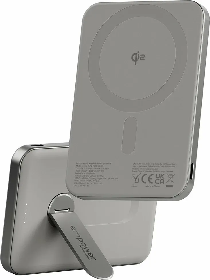 Powerbank PanzerGlass Bank Spin Stand 5000mAh Qi2 USB-C gri - 1