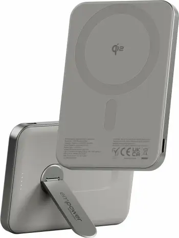 Powerbank PanzerGlass Bank Spin Stand 5000mAh Qi2 USB-C gri