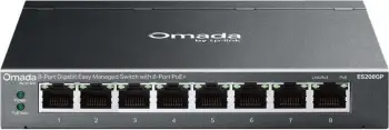 Switch TP-Link ES208GP 8-port Gigabit me PoE+ i menaxhueshëm, i zi