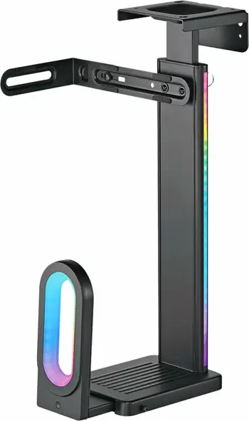 Mbajtëse kasë kompjuteri Ultradesk FLANK, RGB, deri 20 kg, e zezë