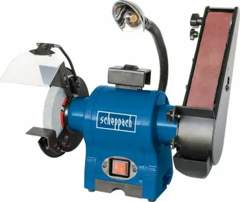 Brus stolor 2-në-1 Scheppach BGS700, 250 W, disk 150 mm, shirit 686×50 mm, blu
