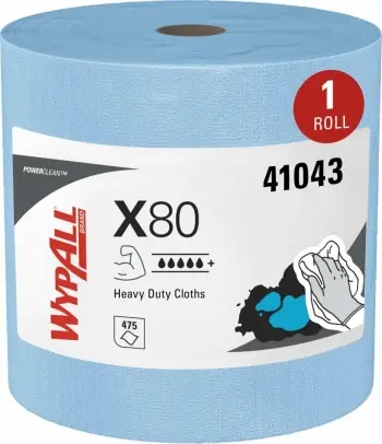 Rrotull pecetash pastrimi industriale WypAll X80 41043, 475 fletë 34x31.5 cm, 1 rrotull, blu