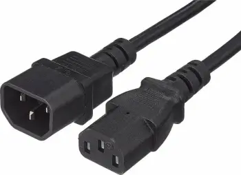 Kabllo rryme PremiumCord KPS05 0.5 m IEC C13–C14, e zezë
