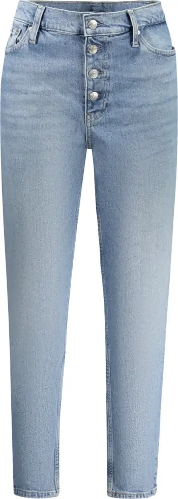 Pantallona xhins për femra Calvin Klein Jeans Denim, kaltër e çelët [Madhësia: W29 L28]