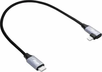 Kabllo USB-C në Lightning Akyga AK-USB-55 0.3 m 30 W me konektor këndor, e zezë