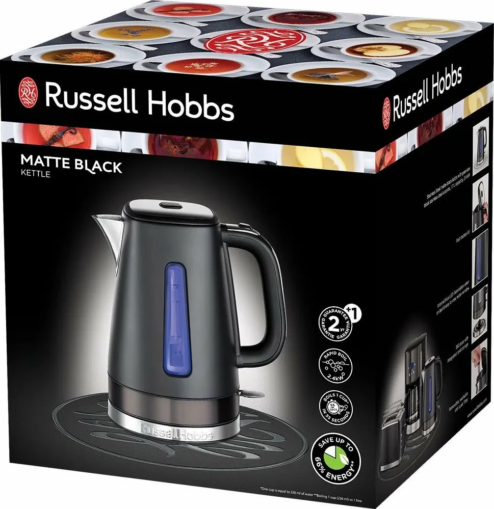 Çajnik elektrik Russell Hobbs 26140-70 1.7L 2400W, matte black - 1