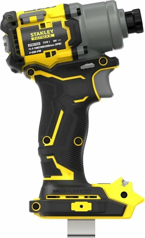 Vidhosëse goditëse me bateri Stanley FatMax SFMCF830B-XJ, 18V, 203Nm, 3 shpejtësi, 1/4\" (6.35mm), e verdhë/zezë, me kuti transporti - 4