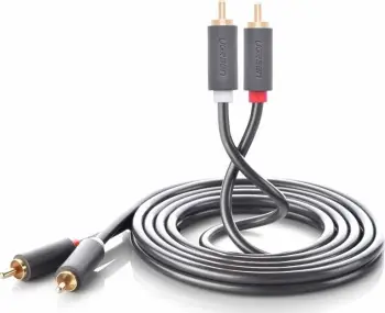Kabl audio Ugreen 10518 2x RCA në 2x RCA 2m, gri