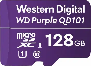 Kartelë memorje microSDXC WD Purple QD101 128GB Class 10 UHS-I/U1 (WDD128G1P0C), vjollcë
