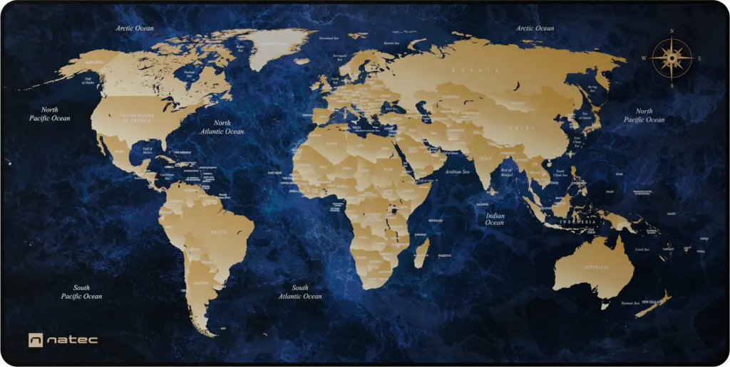 Mauspad Natec World Deep Blue NPO-2243 800x400mm 2.5mm, blu e thellë - 2