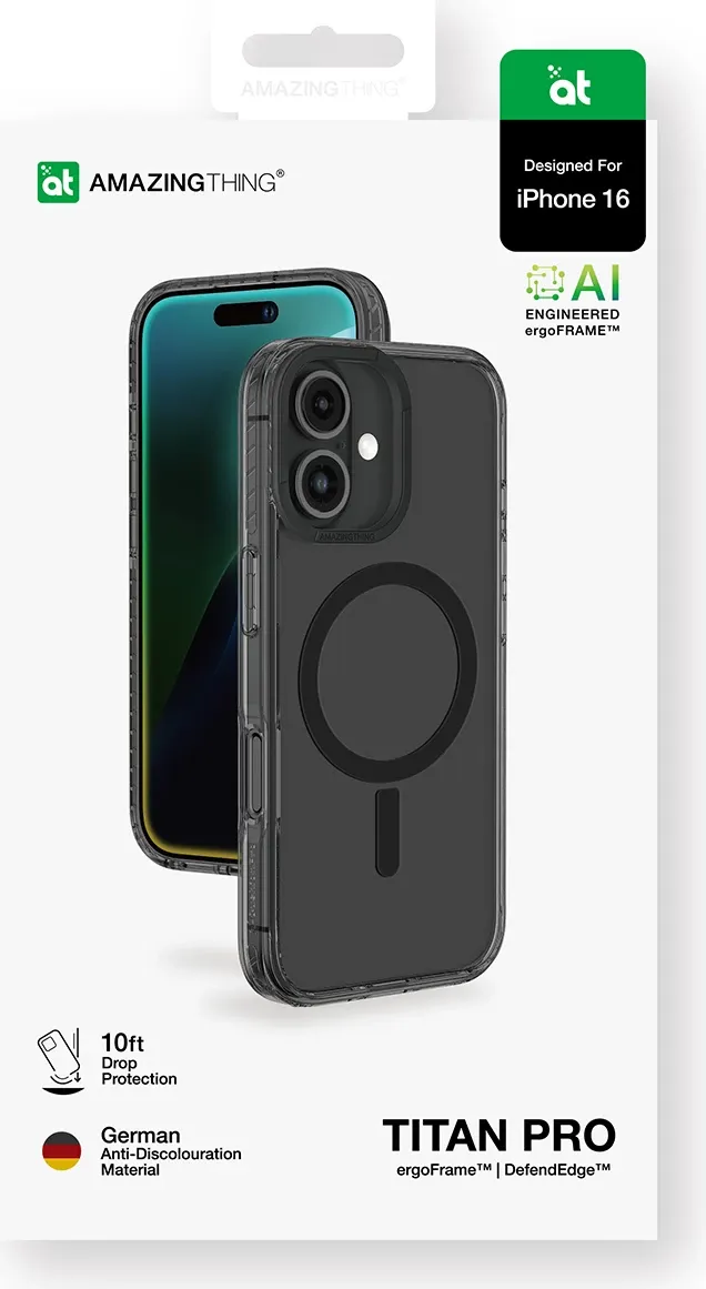 Mbështjellës AmazingThing Titan Pro Mag me unazë magnetike për iPhone 16, zi - 5