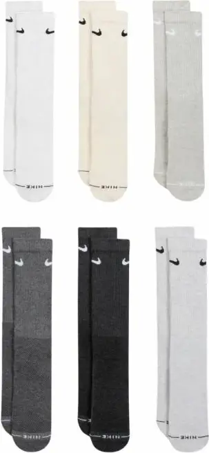 Çorape sportive Nike Everyday Elevated HQ8021 904, gri/krem, set 6 palë [Madhësia: 38 - 42]