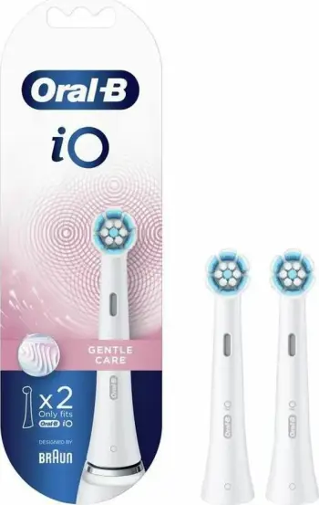 Kokë zëvendësuese furçe dhëmbësh Oral-B iO Gentle Care, magnetike, 2 copë, e bardhë