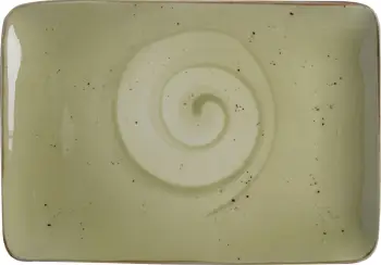 Pjatë drejtkëndore Fine Dine 300x200 mm porcelan, jeshile ulliri, set 6 copë